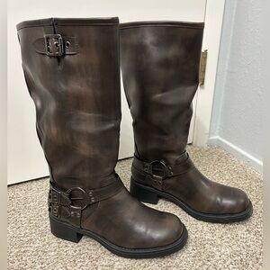 Dark brown Wide Calf Knee-High Boots NWOT 9